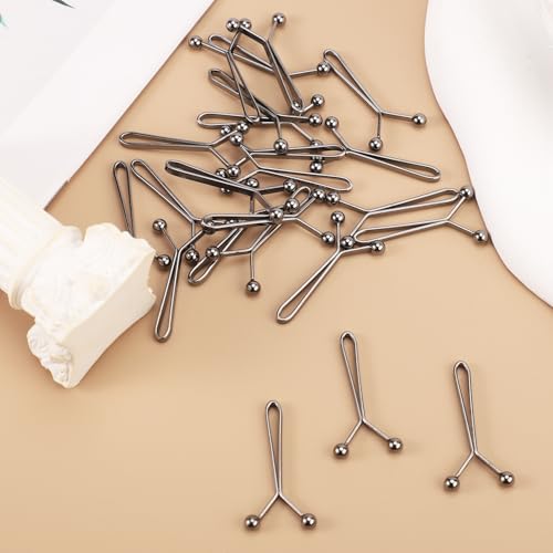 24pcs Hijab Pins for Women, Fashion Exquisite Shawl Scarf Clip Muslim Hijab Clips Safety Brooch Pin Buttons for Women Headscarf Wedding Dress Sweater Jewelry Accessories (Dark Gray)