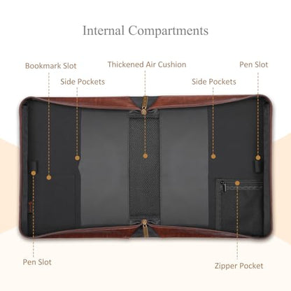 FINPAC Large Classic Bible Cover Vegan Leather Carrying Book Case Church Bag Bible Protective with Handle, Gift for Men, Women, Father, Mother, Friends, Brown - color: Brown