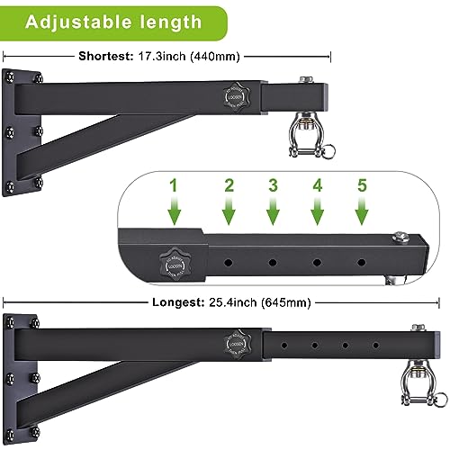BeneLabel Wall Mount Heavy Bag Hanger, Heavy Duty Punching Bag Stand, Boxing Bag Bracket for Home Gym Indoor Outdoor, 800 LB Capacity - color: Length Adjustment 17-25