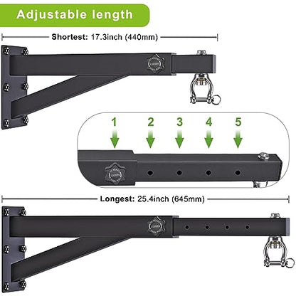 BeneLabel Wall Mount Heavy Bag Hanger, Heavy Duty Punching Bag Stand, Boxing Bag Bracket for Home Gym Indoor Outdoor, 800 LB Capacity - color: Length Adjustment 17-25