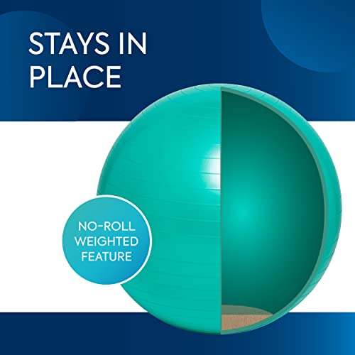 Bouncyband Balance Ball – Create Flexible Seating to Improve Focus at School, Office, or Home with This No-Roll Weighted Ball - color: Green, size: Large (Pack of 1)