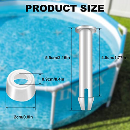 36Pcs Plastic Pool Joint Pins & Pool Seals(2.16Inch) | Compatible with Intex 10'-12' Above Ground Round Metal Frame Pools and Intex Rectangular Metal Frame Pools - size: 2.16Inch
