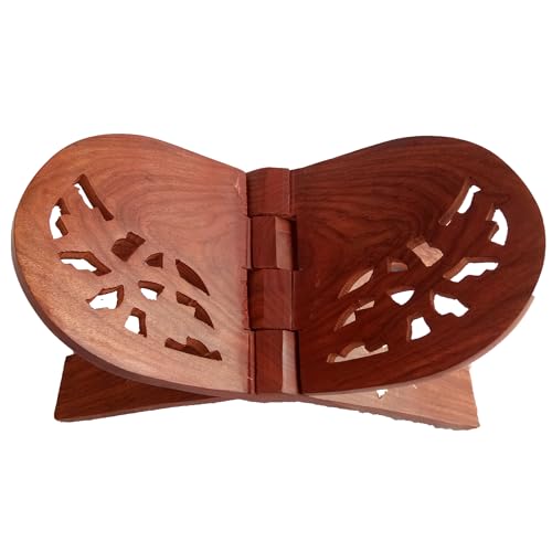 Beautiful Handmade Hardwood Quran Holder - Foldable Book Rest Traditional Living Room Home Decor Accents (Small Size - (13" x 7")) - size: Small size - (13" x 7")