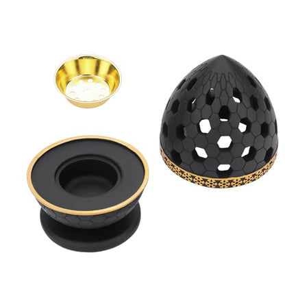 TERSCHELLING Charcoal Incense Burner, Bakhoor Burner, Oud Frankincense Resin Incense Burner for Yoga, Spa and Aromatherapy, Office & Home Decor (Black)