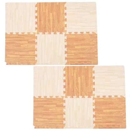 TOYANDONA 12pcs Interlocking Puzzle Floor Mats Crawling Play Mat Eva Foam Tiles Non-Toxic Floor Pads for Nursery Gym and Home Use