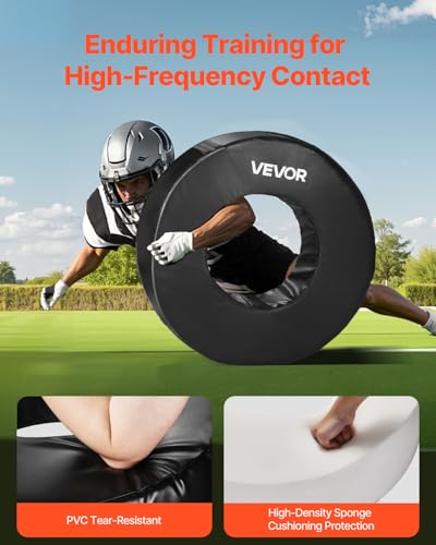 VEVOR PVC Step Over Dummy, High-Density Sponge Blocking Pad Equipment, Heavy Duty Tackle Dummies with Handles, Great for Footwork Drills Sports Training Practice - size: 1PC Tackle Wheel 28*8inch