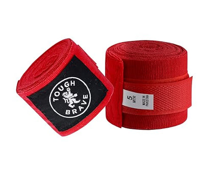 Boxing Hand Wraps 4-Pack for Men & Women | 196" (5m) Elastic Hand Wraps for Boxing, MMA & Muay Thai | Wrist Protection, Knuckle Support, Breathable Cotton
