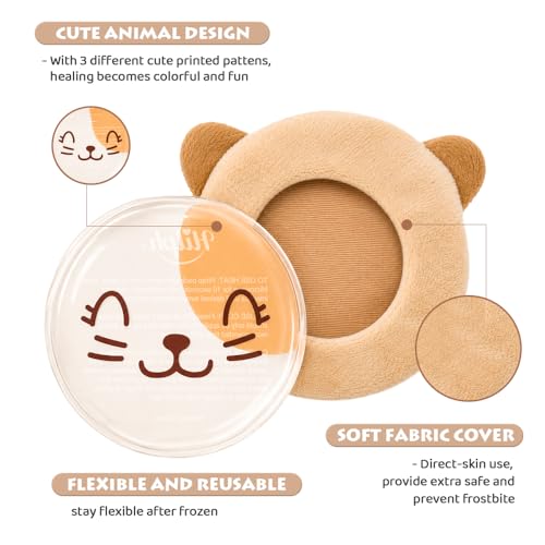 Hilph Kids Ice Packs for Boo Boos, FSA Eligible, HSA Approved, 3 Gel Toddler Cold Packs with Cute Cover for Injuries Reusable, Hot Cold Compress for Pain Relief, Toothache, Wisdom Teeth, Fever - style: B-Koala&Alpaca&Cat