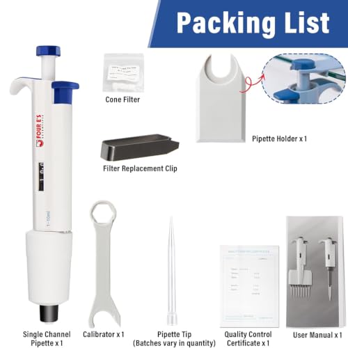 10 mL Micropipette, 1-10 mL Lab Single Channel Micro Pipettes | Adjustable Variable Volume Manual Liquid Pipettor for Liquid, Scientific, School - size: 1-10ml