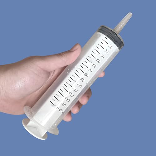 2 Pack Large Syringes, Large Plastic Garden Industrial Syringes for Scientific Labs, Measuring, Watering, Refilling, Filtration Multiple Uses (150 ML) - size: 150 ML