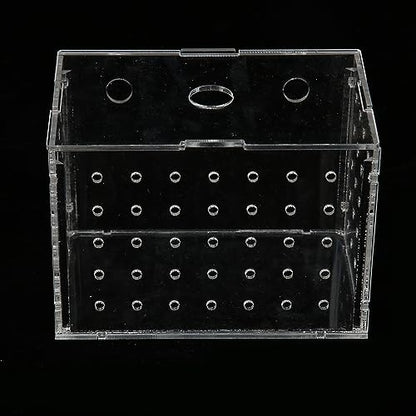 Fish Breeder Box, Aquarium Fish Breeding Box with Suction Cups, High Transparency Acrylic Hatchery Incubator Tank for Baby Fish Shrimp Clownfish Isolation and Rearing (11 * 7 * 8CM) - size: 11*7*8CM
