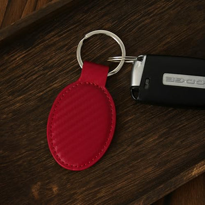 LaserGram Oval Keychain, Allah 1, Personalized Engraving Included (Carbon Fiber Red) - color: Carbon Fiber Red