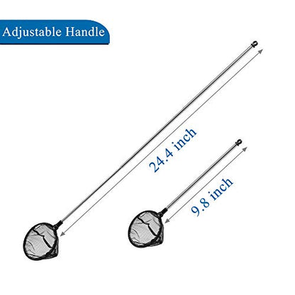 Lpraer Aquarium Fish Net with Extendable Stainless Steel Long Handle Fine Mesh Net for Fish Tank - size: 3.5 inch
