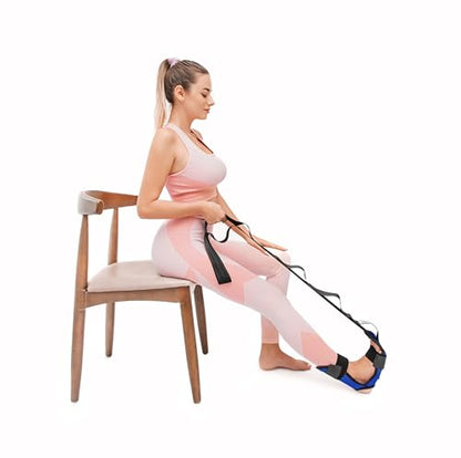 Foot & Calf Stretcher for Plantar Fasciitis, Includes Foot Massage Roller, Achilles Tendinitis, Foot Drop, Yoga Foot & Leg Stretching Strap
