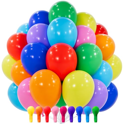 PartyWoo Rainbow Balloons 101pcs MultiColor Colorful Assorted Color 12 Inch - color: Multi-2800