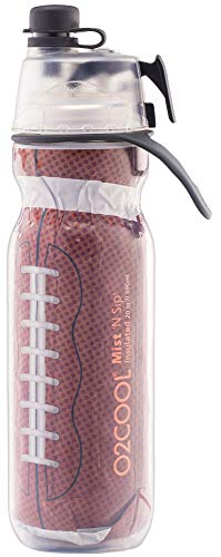 O2COOL Mist N Sip 20 oz Misting Reusable Sports Water Bottle Football | Yes - color: Football, style: 1 Pack