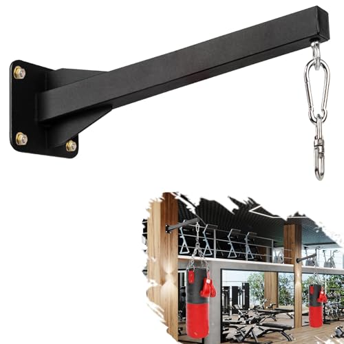 Heavy Punching Bag Wall Mount Hanger,Heavy-Duty Boxing Bag Bracket,Punching Bag Mount Stand for Muay Thai and MMA Training, 360 Rotation Swivel Hook Matte Black