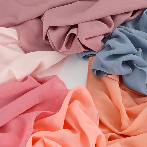 Matched Hijab and Undercap Set, Chiffon Muslim Head Scarf for Women, A Perfectly Decent Combination - color: Deep Purple