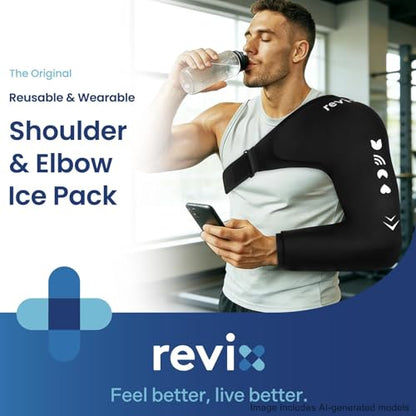 REVIX Ice Wrap for Shoulder and Arm – Reusable Cold Pack & Compression Ice Sleeve for Pitchers, Volleyball Players, Muscle Recovery, Elbow Ice Pack Pain Relief for Athletes, Daily Use - style: Medium
