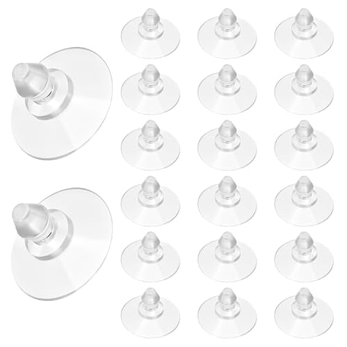 20Pcs 19mm Glass Table Suction Cups, Transparent Anti-Collision Suction Cups Without Hooks for Bathroom Wall Door Window
