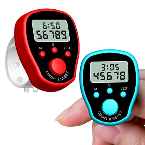 Finger Counter 5 Digital Electronic LED Hand Tally Counter Manual Clicker Count Lap Counter 2PCS..