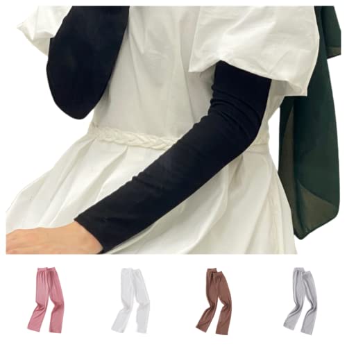 4 Pairs Muslim Elastic Arm Sleeves for Women Modal Cotton Sunscreen UV Protection lslamic Arab Ramadan Sleeve Cover - color: 2 +8 +14 +20
