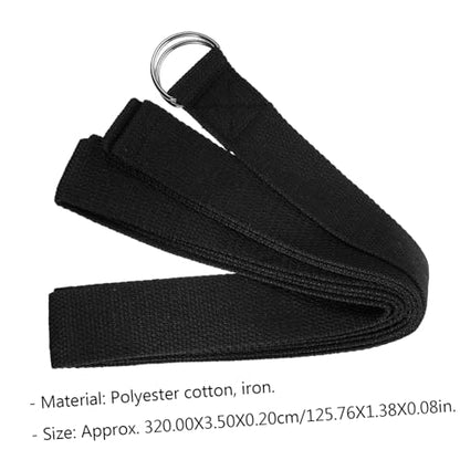 Yoga Stretching Belt Workout Fitness Gymnastic Rack Exerciser Straps Grip Mats Stretching Strap Door - color: Black