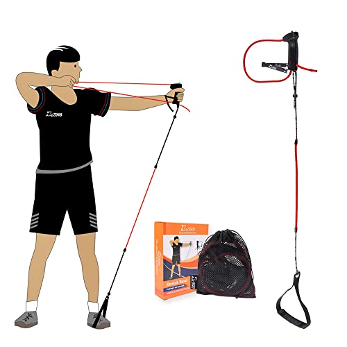 Archery Bow Trainer Draw Training Aid Device Strength Stretch Band Exerciser for Recurve Bow Compound Shooting Youth Adults Beginner Portable Bow Riser Handle - color: Black