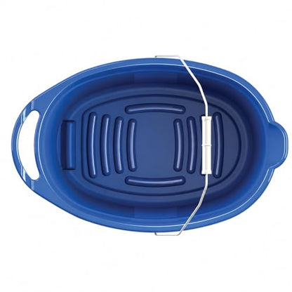 12 Quart Oval Utility Bucket, Blue Plastic Open Top Container for Cleaning Supplies, Washing, Storage, Household Tasks & General Use, 1 Pack