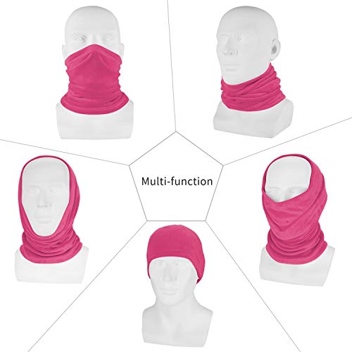 Polar Fleece Neck Warmer - Windproof Winter Neck Gaiter Cold Weather Face Mask For Men Women - 1 Pack - color: 1 Pack Rose Red