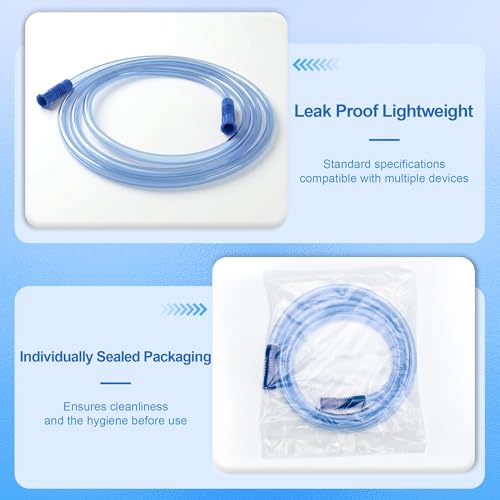 Extended Suction Connection Tube, 6.5 Feet Hose Tubing, 2 Pcs | Replacement, Flexible & Durable, Compatible with 9mm Standard Connector Devices