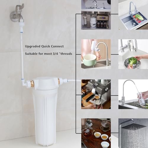 3/4"F Elbow to 1/4" Push-Fit Adapter, 3 Pcs | Plastic RO water filter hose connector for garden hoses, pre-filters & purifiers — fits RO/RODI & standard filters. - style: 1/4” Tube to 3/4” Female Thread Elbow