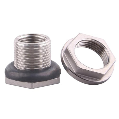 DERNORD 1/2" Female Bulkhead Water Tank Connector Stainless Steel Bulkhead Fittings Pack of 5 - size: 1/2 Inch, style: Pack of 5