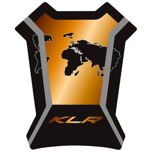 KLR650 Tank PAD Front Side Tank Pad Fuel Stickers Compatible with Klr650 2022-2025 3D Gel Tank Fuel Gip Decal KLR650 Sticker Pad(Gold) - color: 144 Gold