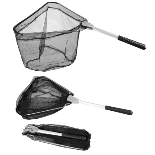 RESTCLOUD Fishing Landing Net with Telescoping Pole Handle, Fishing net Freshwater for Kids Men Women, Extend to 40-63 Inches - style: L: Aluminum Handle, 20.5" Full