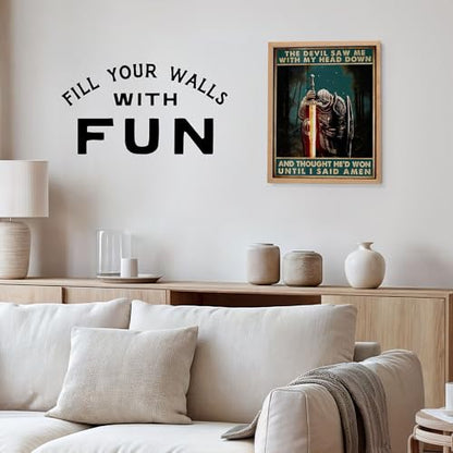 Christian Knight Wall Art 11x14 - Religious Warrior Prayer Print - Inspirational Faith Quote Poster - Men's Office Man Cave Decor - Unframed - size: 11"L x 14"W