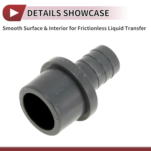 Plastic Hose Barb Fitting 1-1/4" x 25/32" Barb OD Straight Through Pipe Connector Grey 5 Pcs - color: Gray, size: 1-1/4" x 25/32" OD