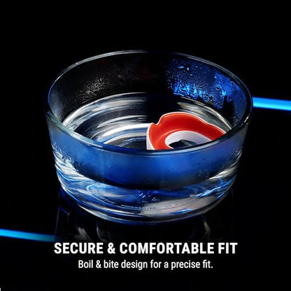 Hayabusa Combat Sports Mouth Guard Youth, Kids and Adult Sizes Comes with Case - White/Red, Youth - color: White/Red, size: Youth