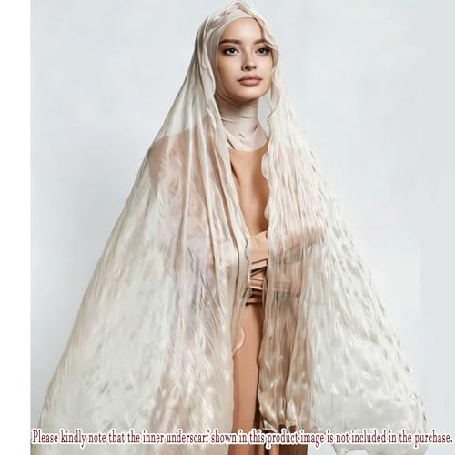 Premium Hijab Head Scarf Shawl Wrap for Muslim Women Lightweight Scarf for women - color: 01~off-white