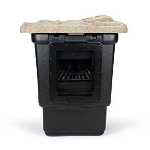 Aquascape Signature Series 1000 Pond Skimmer, Large-Capacity Surface Debris Removal with Rigid Basket and Filter Mat, Adjustable Weir, Includes Faux Rock Lid, for Ponds Up to 1,000 sq. ft.,43022 - size: 1000