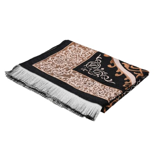 Islamic Prayer Rug Masjid Pattern Thin Mat 1pc Muslim Portable Blanket Ramadan Eid Gift Rug Turkish Prayer Carpet - Black, Styled - color: 1pc Blackd