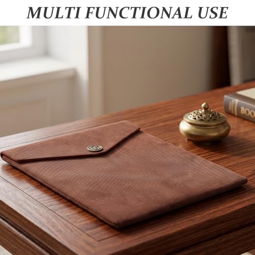 Angoily 2pcs Corduroy Bible Carrier Bag Traditional Tibetan Patterns, Portable and Spacesaving Religious Text Storage Pouch for Temple and Home Use