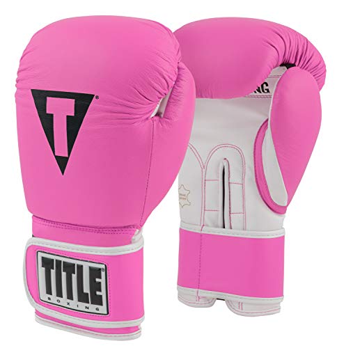 TITLE Boxing Pro Style Leather Training Gloves 3.0 - Boxing Gloves, Boxing Training Gloves, MMA Gloves, Oz Training Gloves, Kickboxing Gloves, Punching Bag Gloves, Sparring Gloves - color: Hot Pink/White, size: 14 oz