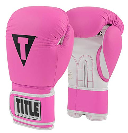 TITLE Boxing Pro Style Leather Training Gloves 3.0 - Boxing Gloves, Boxing Training Gloves, MMA Gloves, Oz Training Gloves, Kickboxing Gloves, Punching Bag Gloves, Sparring Gloves - color: Hot Pink/White, size: 12 oz