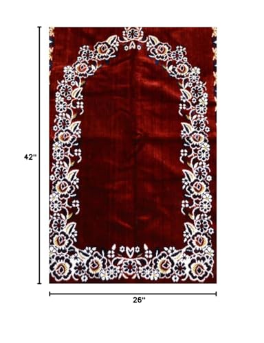 Prayer Rug Carpet Islamic Muslim Salah Meditation Mat Turkish Plush Portable