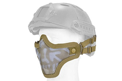DLP Tactical Quick Release Mesh Steel Face Mask for ARC Rail Equipped Fast/ACH/MICH Combat Helmet - color: Tan Skull