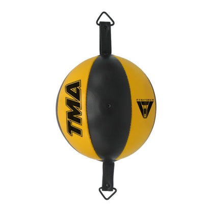TMA Genuine Cow Hide Leather Double End Speed Ball Boxing Floor to Ceiling Punch Bag, Double End Bag, Double End Punching Bag, Boxing Ball, Punching Bag, Boxing Bag - color: Yellow