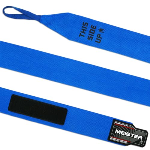 Meister Adult 180" Semi-Elastic Hand Wraps for MMA & Boxing (Pair) - color: Blue