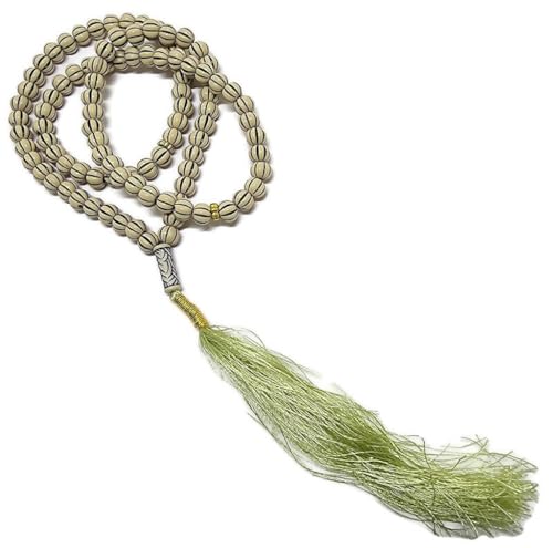 Islam Tasbih 99 Beads Muslim Misbaha Subha Rosary AMN-410 Islamic Prayer dhikr with Decorated Tassels Eid Ramadan Praying Religious Gift (Moss Green) - color: Moss Green