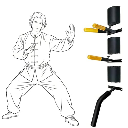 Wing Chun Dummy for Martial Arts Training - Wall Mount & Portable Options - Interchangeable Spring Arms for Martial Arts, Boxing, and Karate Practice (Wall Mounted)